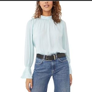 NWT - Free People Fiona Backless Top in Light Blue- Size Small